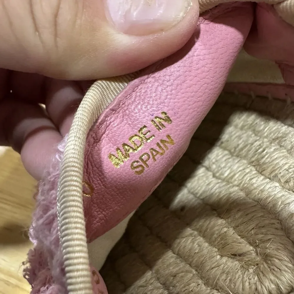 Gucci Monogram Espadrilles Terry Cotton Pink 41/US11 Loafers Preppy Coastal EUC